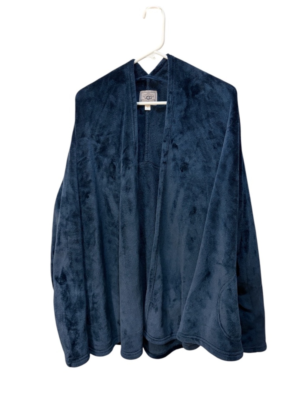 UGG Cozy Fleece Open Front Wrap Cardigan Women’s M Navy Blue